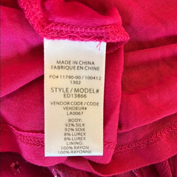 Ella Moss Fuchsia Silk Sparkly Sundress size S - Picture 13 of 13